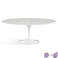 Обеденный стол овальный белый глянцевый 180х110 см Apriori T