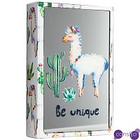 Шкатулка-книга Funny Llama and Cactus Mirror Book Box