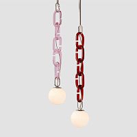 Подвесной светильник с декоративной цепью Brooklyn Studio Pink Red