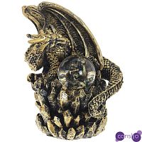 Декоративная статуэтка Дракон со стеклянным шаром Dragon and Glass Ball Gold Black
