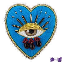 Авторская Брошь Синее Сердце Королевы Brooch Blue Heart Queen