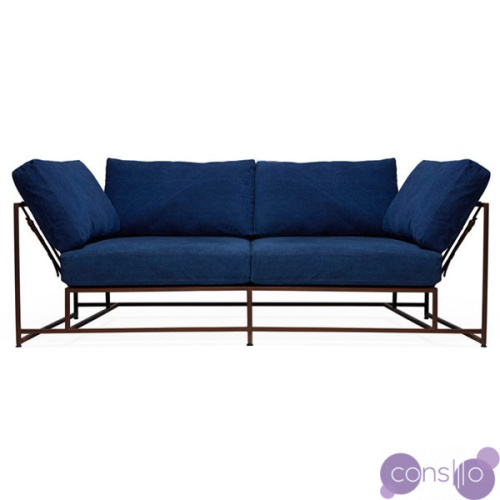 Двухместный диван Indigo Denim and copper Two Seat Sofa designed by Stephen Kenn and Simon Miller