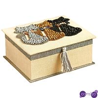 Шкатулка с вышивкой из бисера Three Cats Beads Embroidery Box