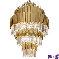 Большая многоярусная люстра Luxxu Modern Cascade Chandelier Gold Metal Glass 93