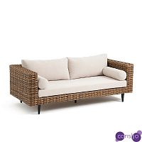 Трехместный садовый диван из плетеного пластика Matteo