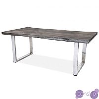 Обеденный стол деревянный с металлическими ножками 200 см Дживан Platinum silver