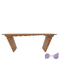 Обеденный стол деревянный прямоугольный с рельефными ножками 210 см дуб Wave от Odingeniy
