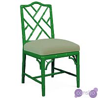 White Chippendale Chair Green