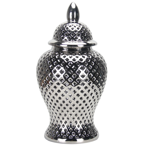 Ваза с крышкой Ceramic Silver Vase