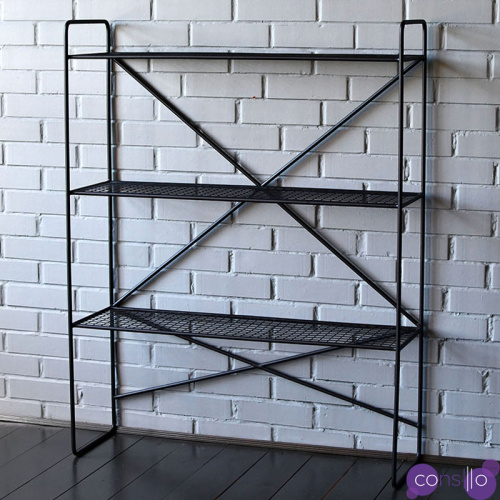 Стеллаж Ridley Black Industrial Metal Rust Rack Стеллаж Ridley Black Industrial Metal Rust Rack