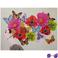 Картина "Audrey with Cascading Flowers And Butterflies”