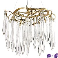 Люстра с хрустальными подвесками в виде капель Droplet Crystal Gold Chandelier 6