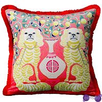 Декоративная подушка Two Dogs on Red Cushion