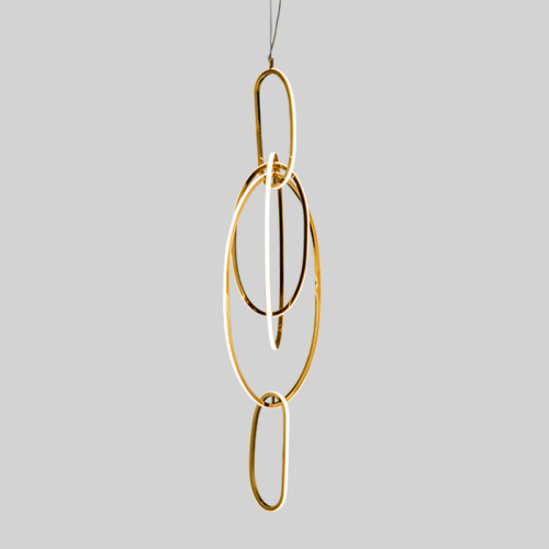 Люстра Vertical Gold Oval Rings Chandelier