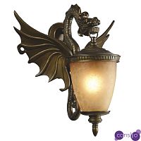 Золотисто-коричневый уличный светильник с фигурой дракона ANIMAL LANTERN