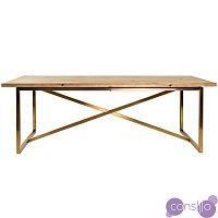 Обеденный стол деревянный на золотом основании 240 см Мэтр