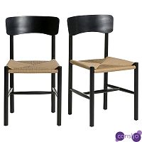 Комплект из 2-х стульев Wicker Black Chairs