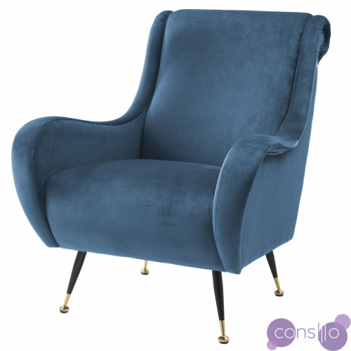 Кресло Chair Giardino Fauteuil blauw velvet