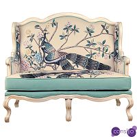 Двухместный диван с синими павлинами Emperor's Bird