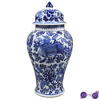 Ваза с крышкой Ceramic Oriental Blue Ornament Dragon Vase