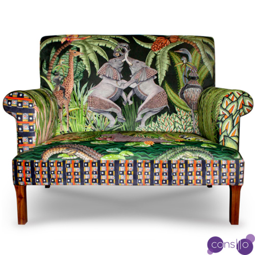 Диван Ardmore Design Sabie Sofa in Tanzanite Зеленый Тропический Орнамент
