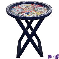 Приставной стол Playing Cards Painted Round Countertop Side Table