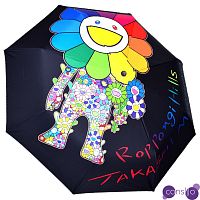 Зонт раскладной TAKASHI MURAKAMI дизайн 005 Черный цвет