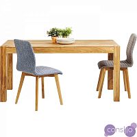 Обеденный стол деревянный с широкими ножками 160 см Attento