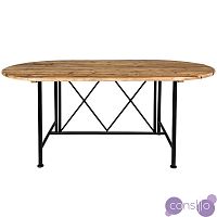 Обеденный стол овальный деревянный с черным основанием 190 см Континенталь