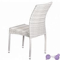 Плетеный стул без подлокотникой искусственный ротанг серый