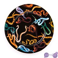 Тарелка Seletti Porcelain Plate Snakes Gold Border