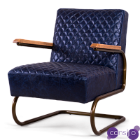 Кресло кожаное Amorfo blue