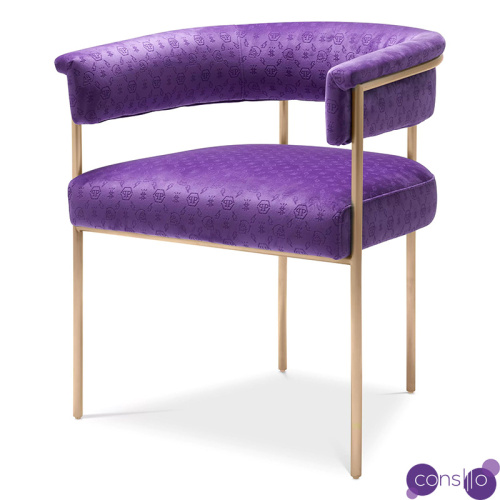 Стул Philipp Plein Dining Chair Monogram Фиолетовый