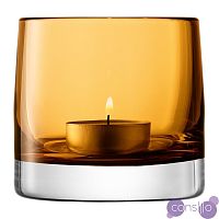Подсвечник стеклянный охра для чайной свечи Light colour, 8,5 см