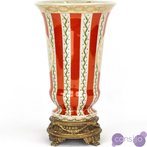 Фарфоровая ваза Red and White Stripes Vase