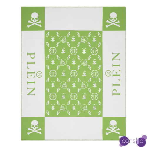 Плед Philipp Plein Plaid Cashmere Skul Green