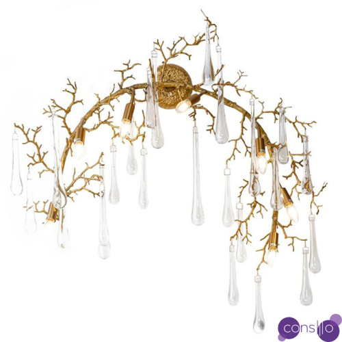 Бра Droplet Branch Gold Wall Lamp