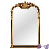 Зеркало настенное с резьбой черное с золотом Флавия