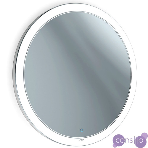 Зеркало в ванную с подсветкой круглое белое 80х80 см Solis