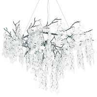 Люстра с хрустальными подвесками в виде листьев Fairytree Leaves Silver Chandelier 10