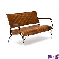 Диван-скамья из натуральной кожи Buffalo Leather Sofa two-seater