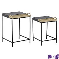 Комплект из 2-х приставных столов с подносами Riyad Salver Side Tables