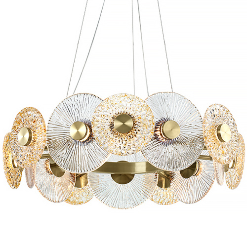 Люстра Clear and Amber Discs Chandelier