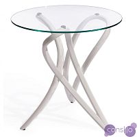 Кофейный столик стеклянный белый 70 см Apriori V