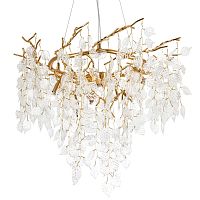 Люстра с хрустальными подвесками в виде листьев Fairytree Leaves Gold Chandelier 10