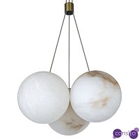 Люстра из трех шариков из натурального мрамора Marble Balls Lamp