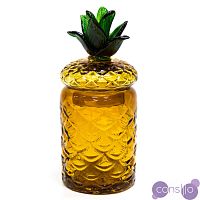 Ваза с крышкой Pineapple Transparent Amber M