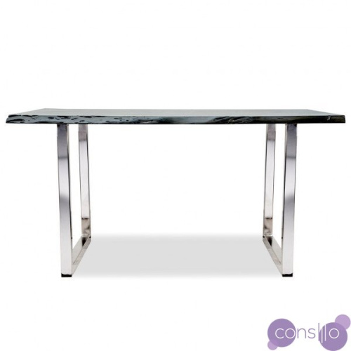 Обеденный стол деревянный с металлическими ножками 150 см Дживан Platinum silver