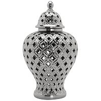 Ваза с крышкой Ceramic Silver Carving Vase