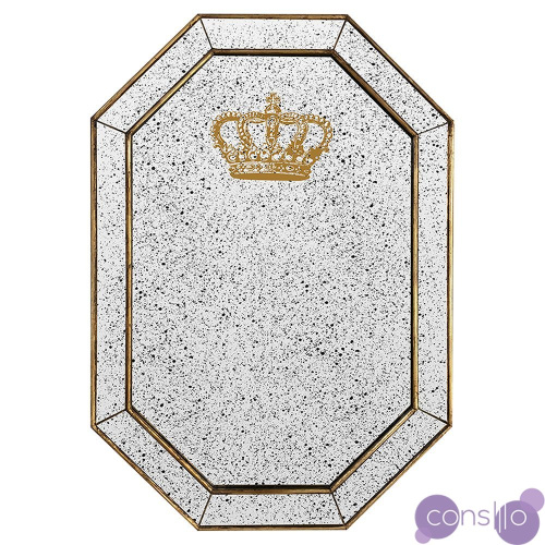 Зеркало состаренное восьмиугольное с короной Crown